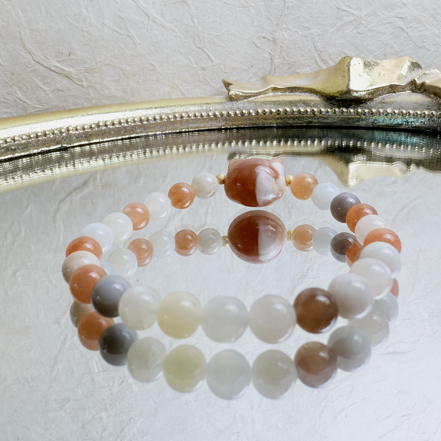 Kitty head + Moonstone Bracelet