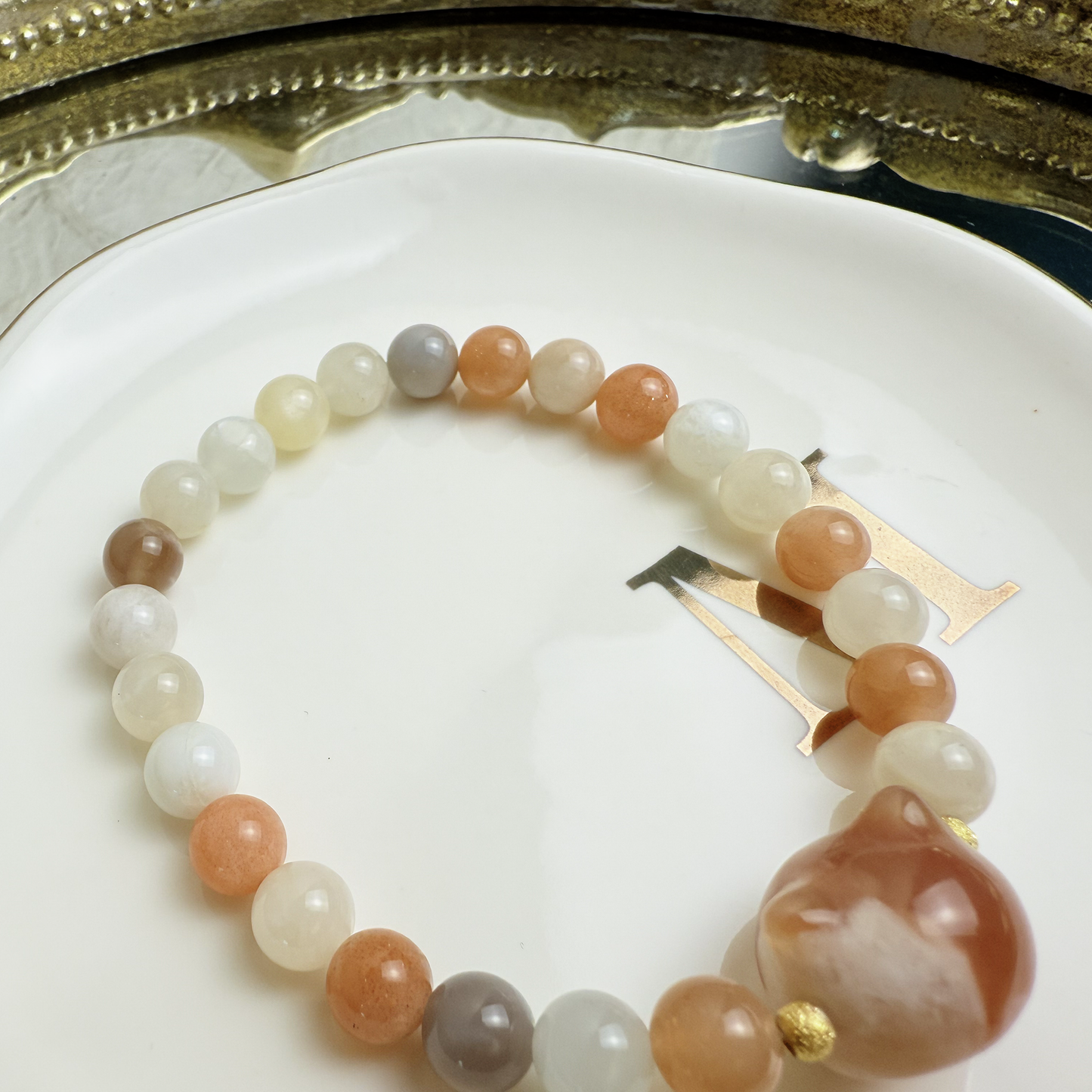 Kitty head + Moonstone Bracelet