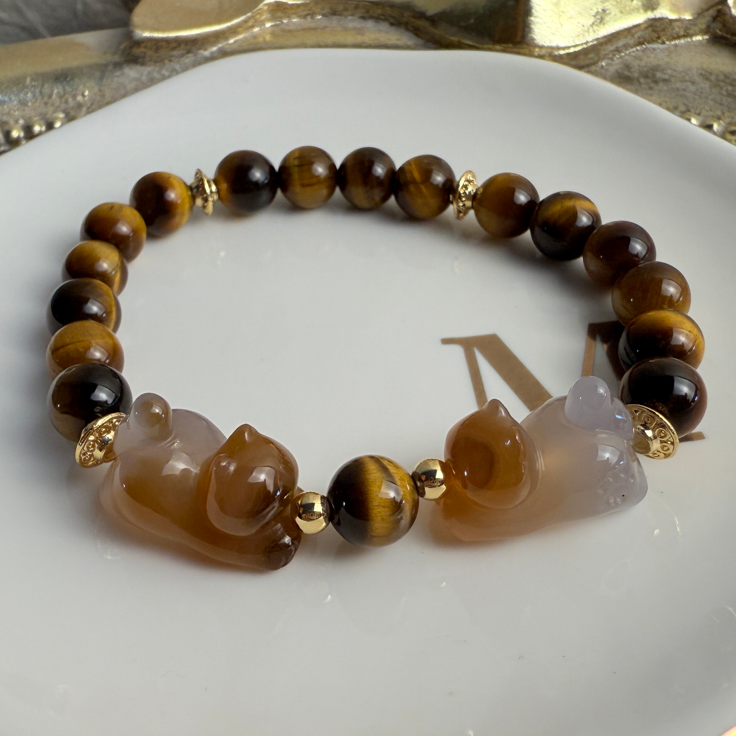Playing Kitty: Tiger Eye bracelet
