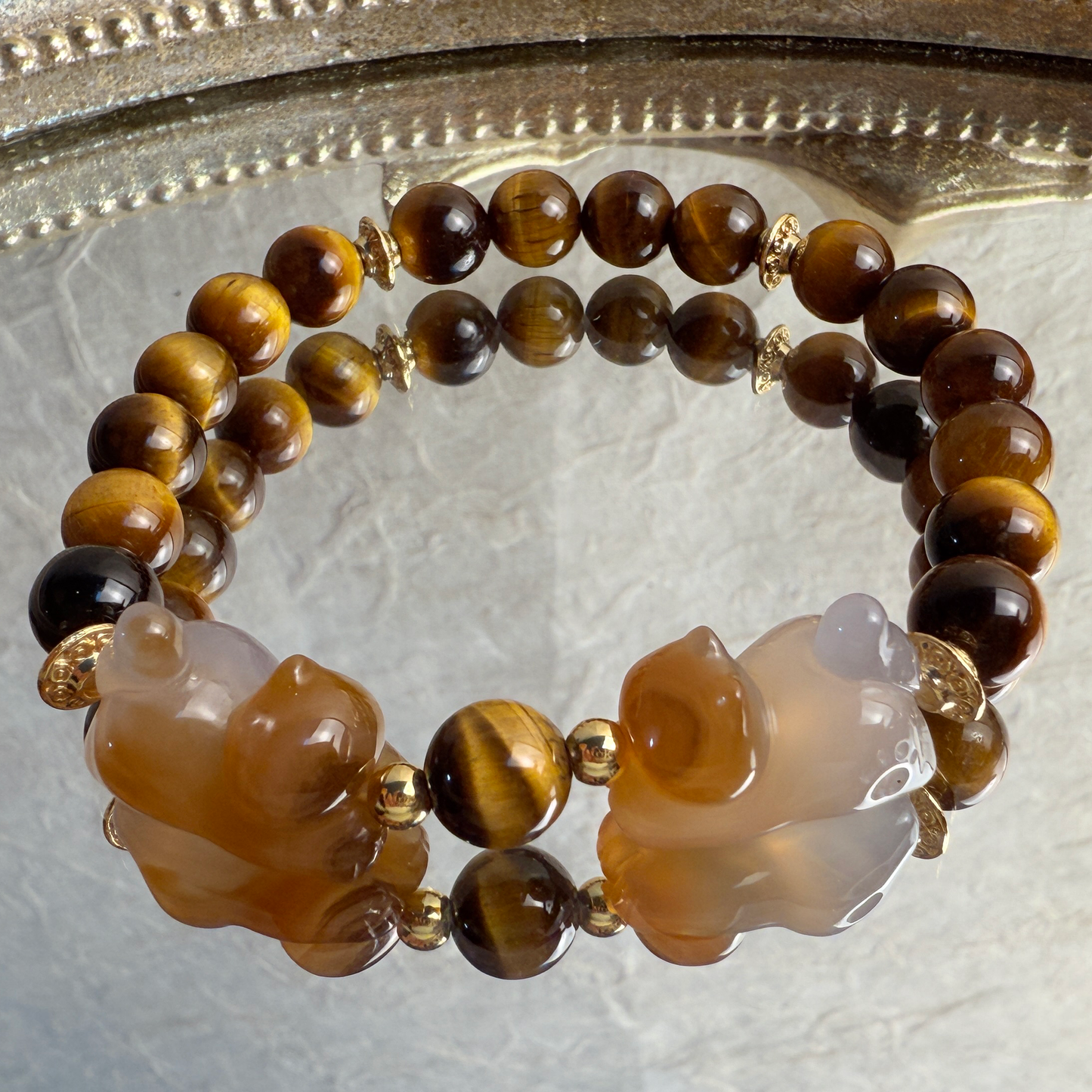Playing Kitty: Tiger Eye bracelet