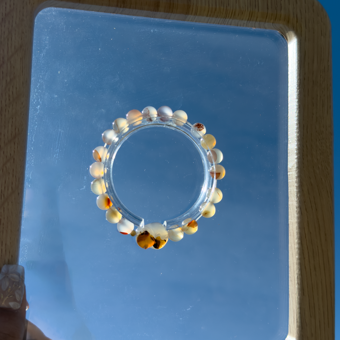 Bunny + hematoid quartz bracelet