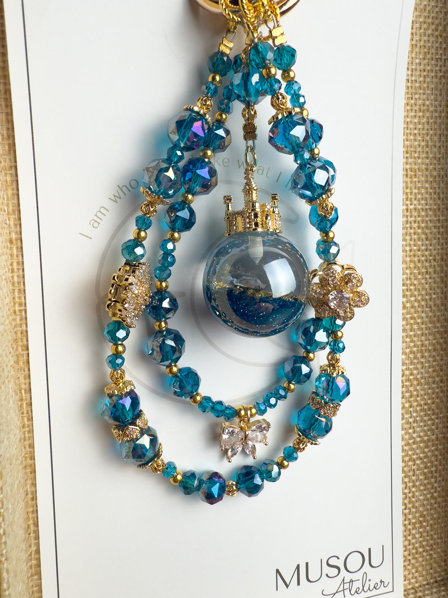 Blue glitterbomb Phone Charm