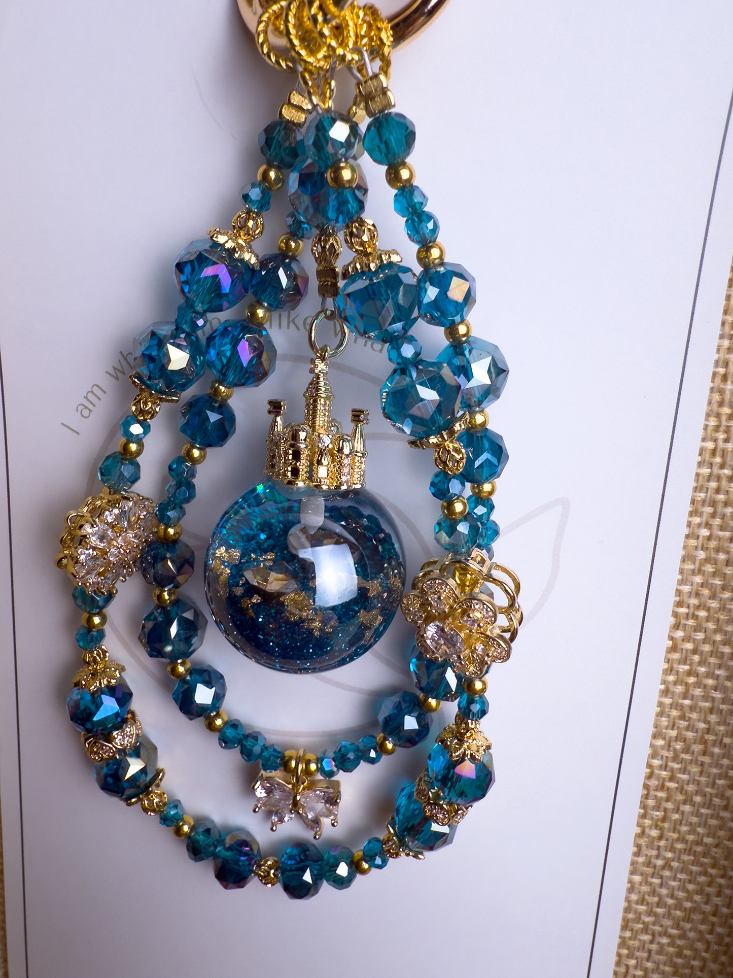 Blue glitterbomb Phone Charm