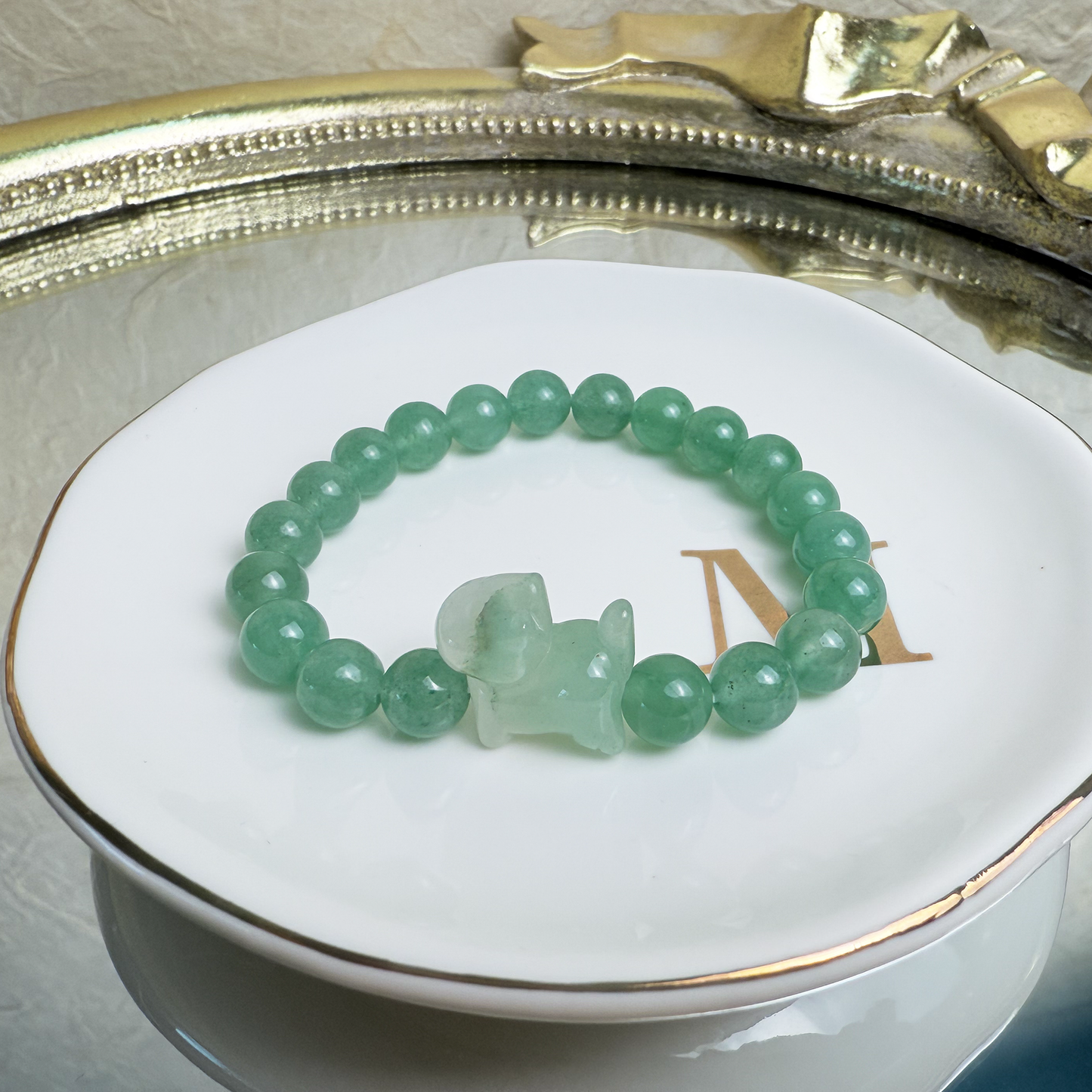 Walking Kitty + Dongling Jade Bracelet