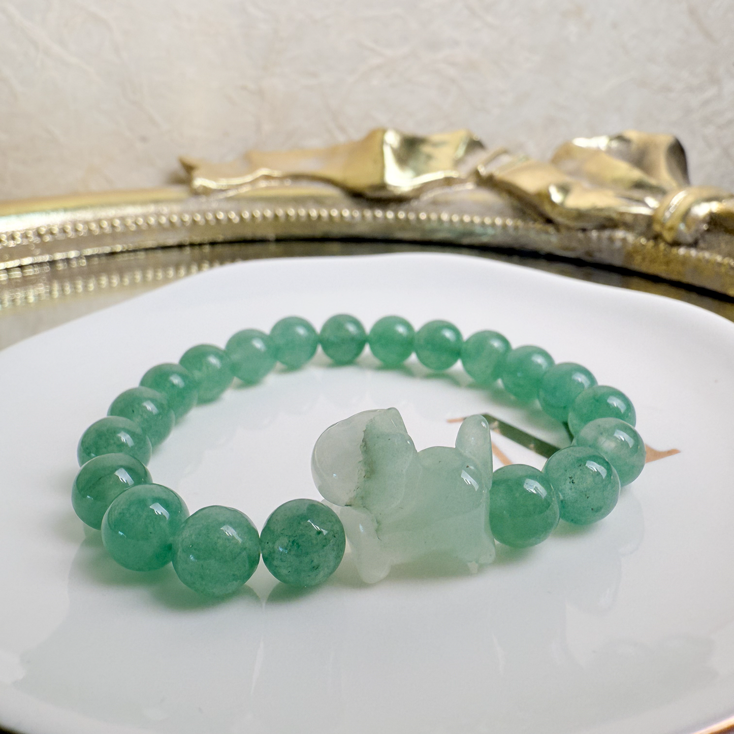 Walking Kitty + Dongling Jade Bracelet