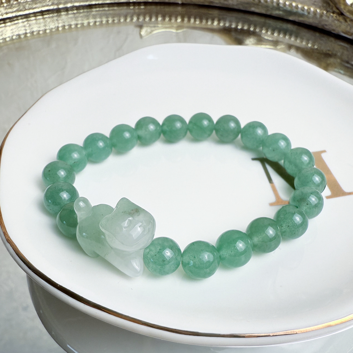 Walking Kitty + Dongling Jade Bracelet