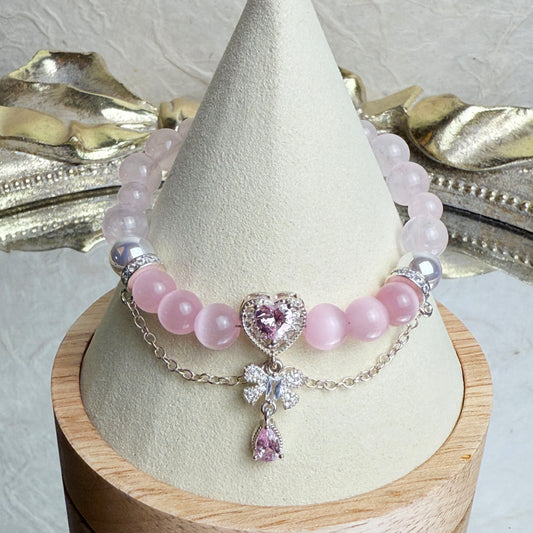 [KiraKira] Isabel - Pink cateye and pink quartz