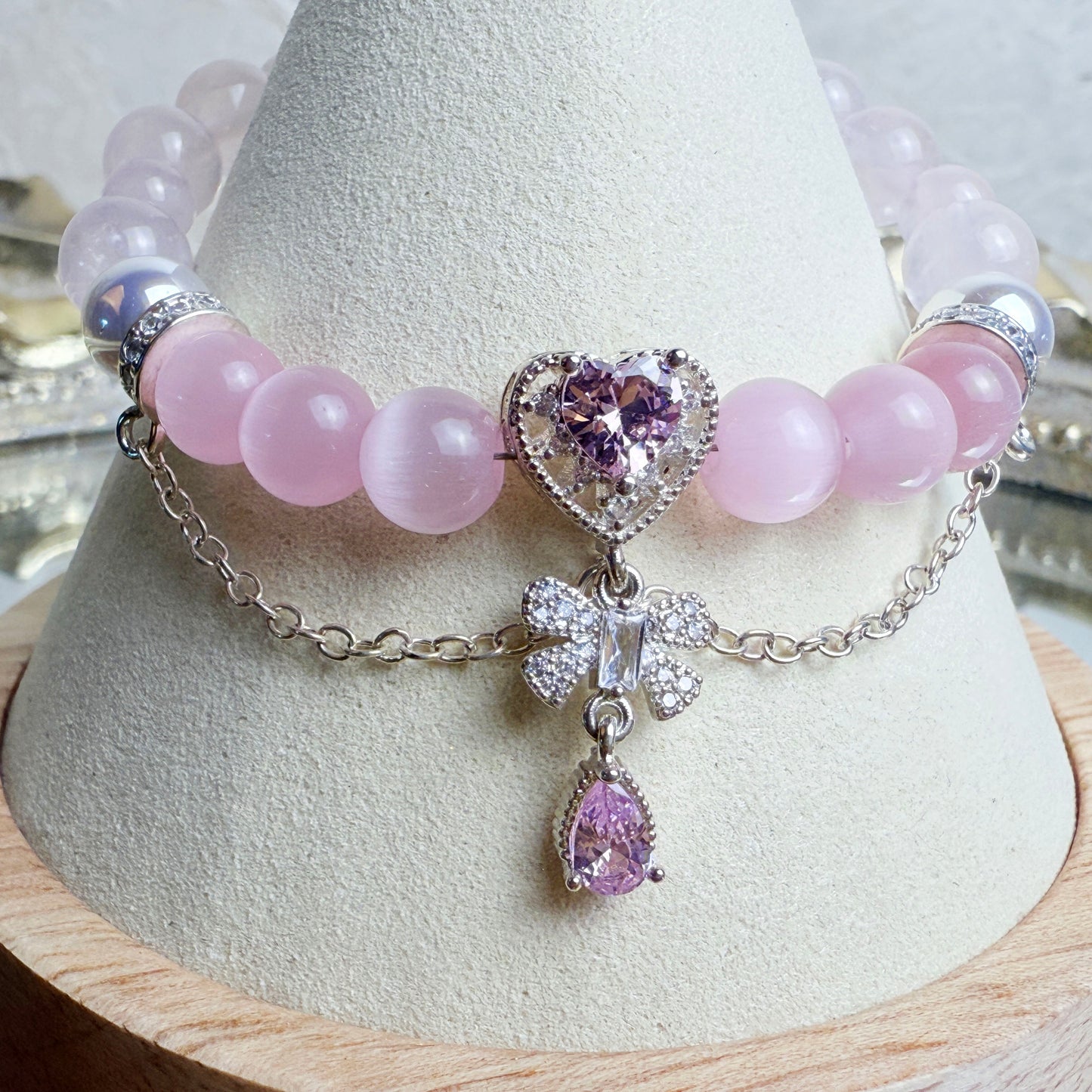 [KiraKira] Isabel - Pink cateye and pink quartz