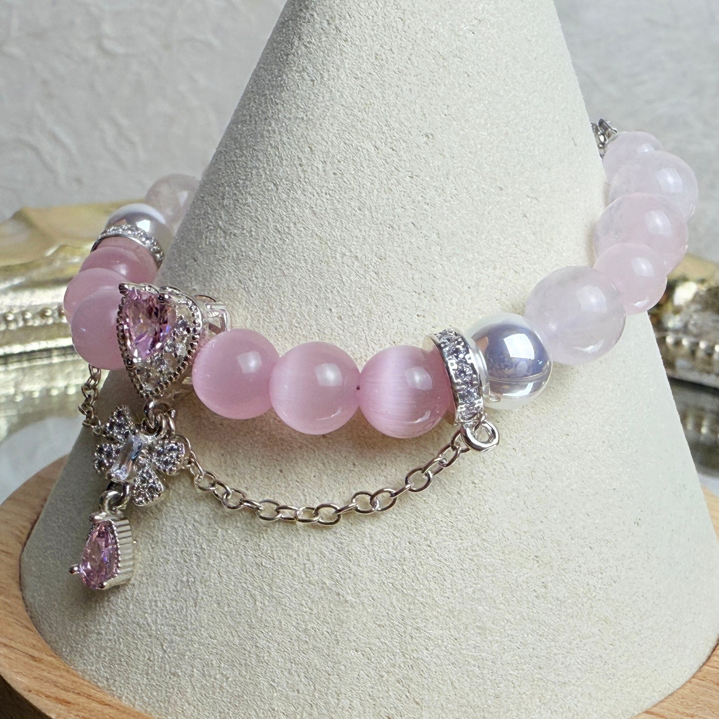 [KiraKira] Isabel - Pink cateye and pink quartz