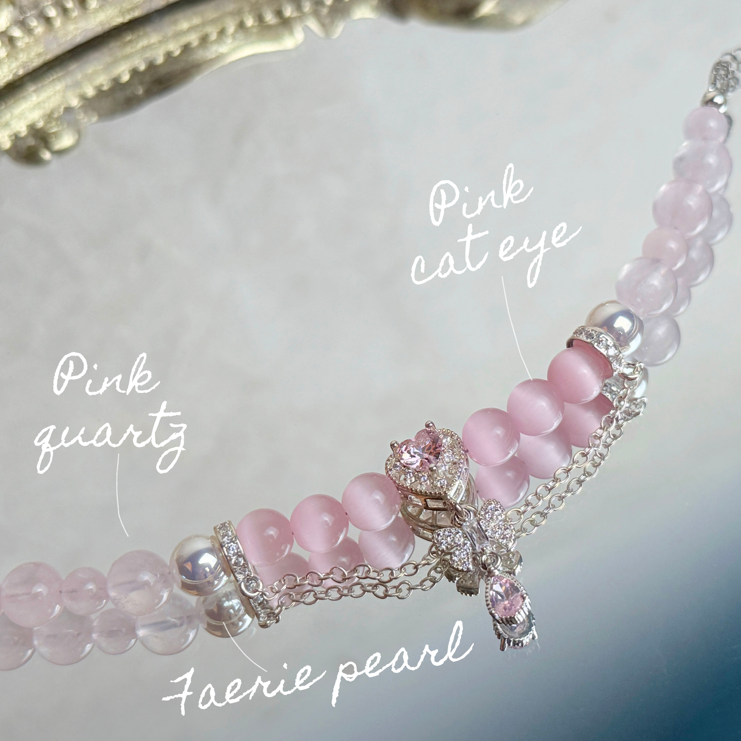 [KiraKira] Isabel - Pink cateye and pink quartz