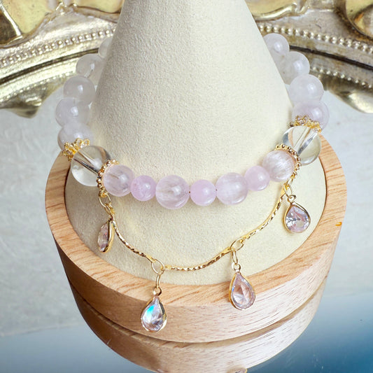 [KiraKira] Mia - Pink lepidolite and lilac quartz
