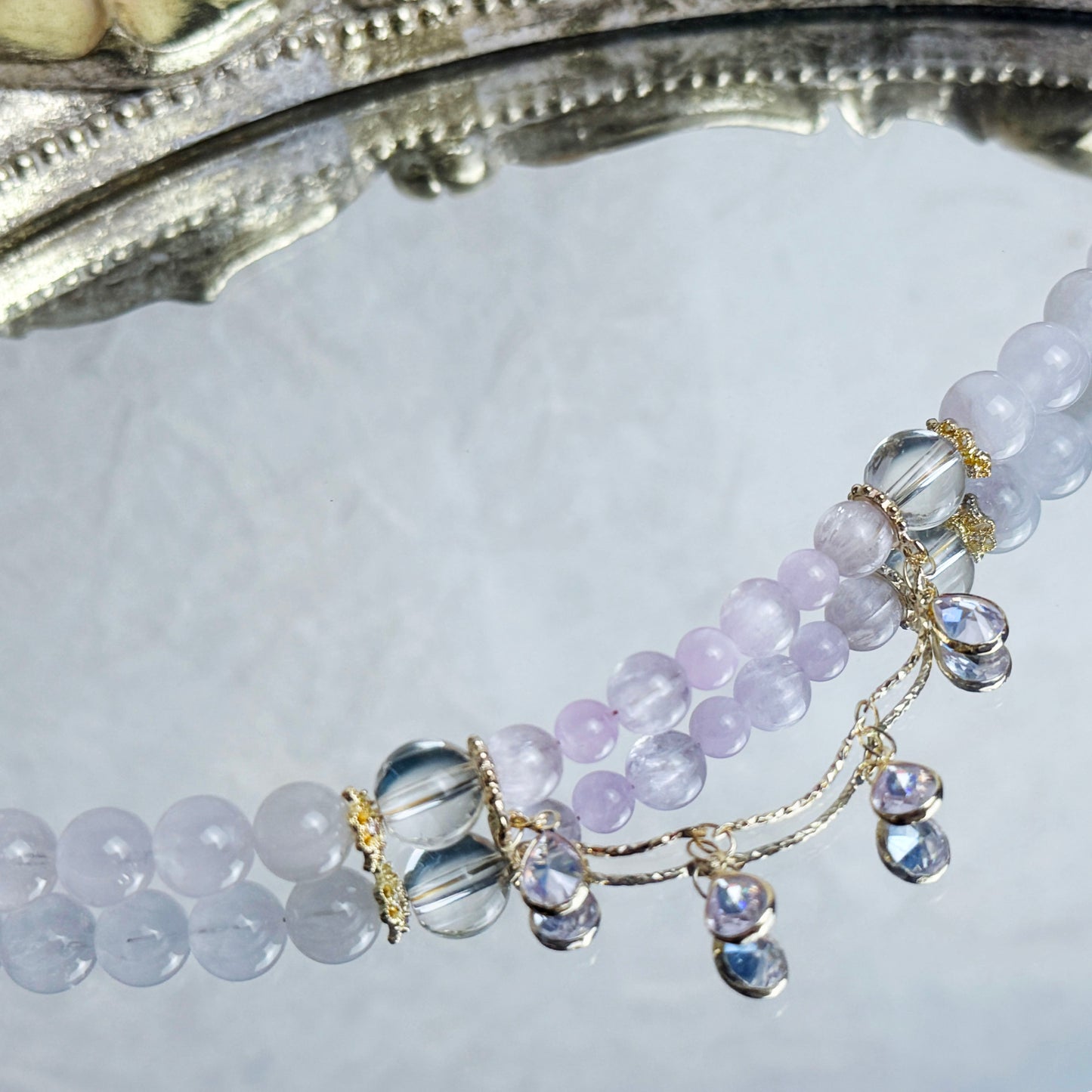 [KiraKira] Mia - Pink lepidolite and lilac quartz