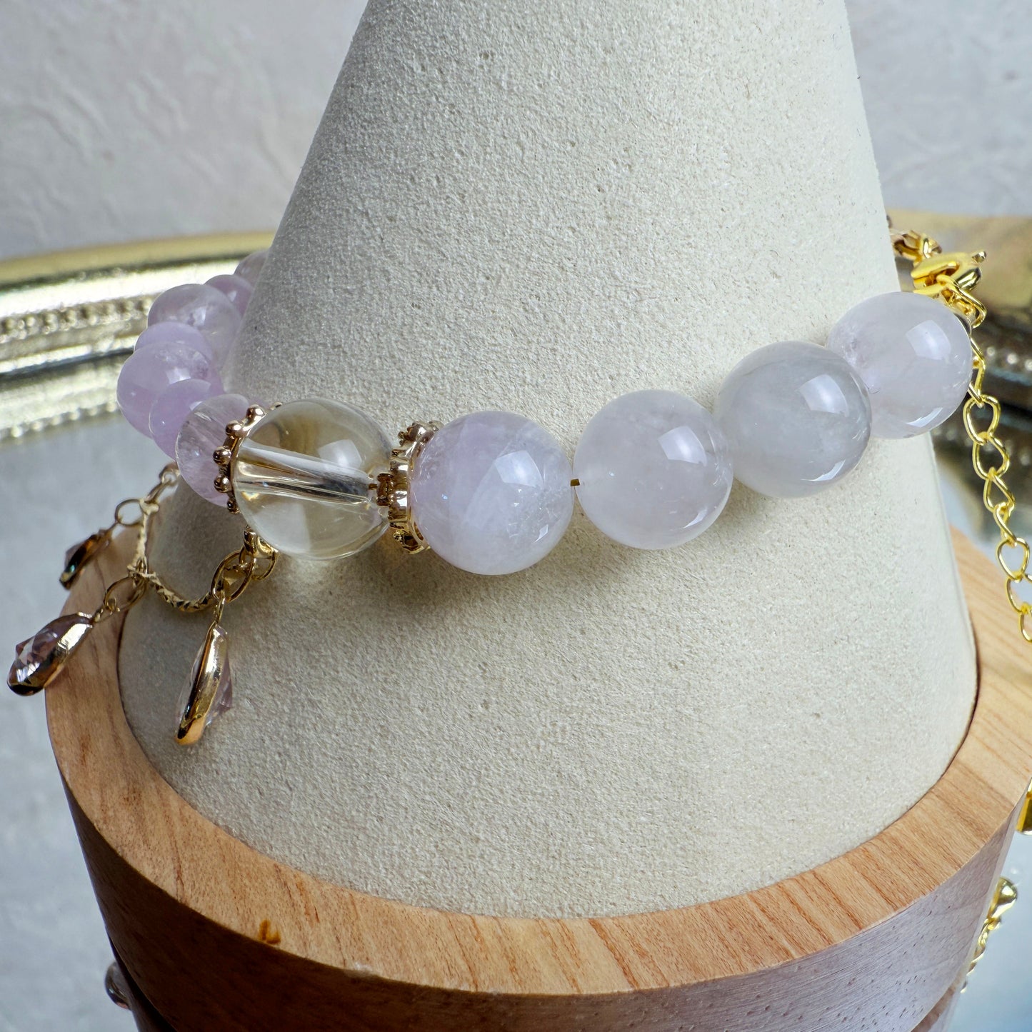 [KiraKira] Mia - Pink lepidolite and lilac quartz