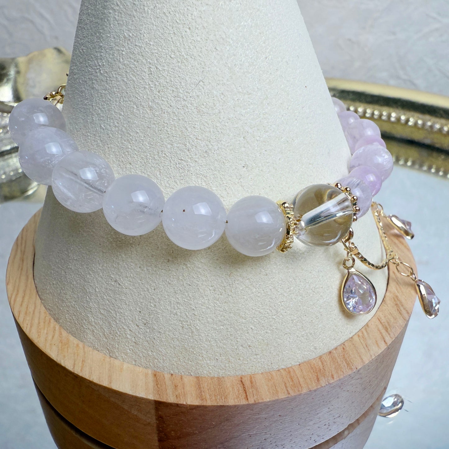 [KiraKira] Mia - Pink lepidolite and lilac quartz