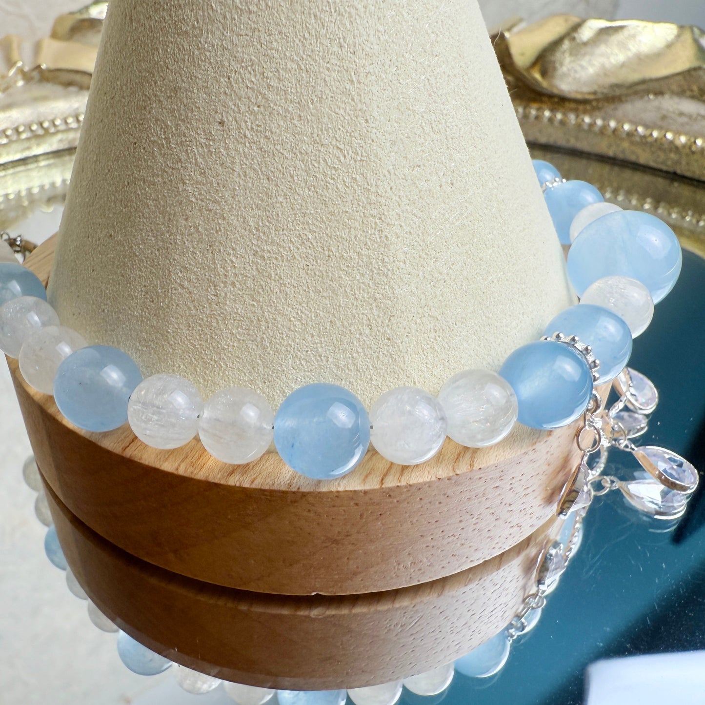 [KiraKira] Kyline Anklet - Chalcedony and azeztulite