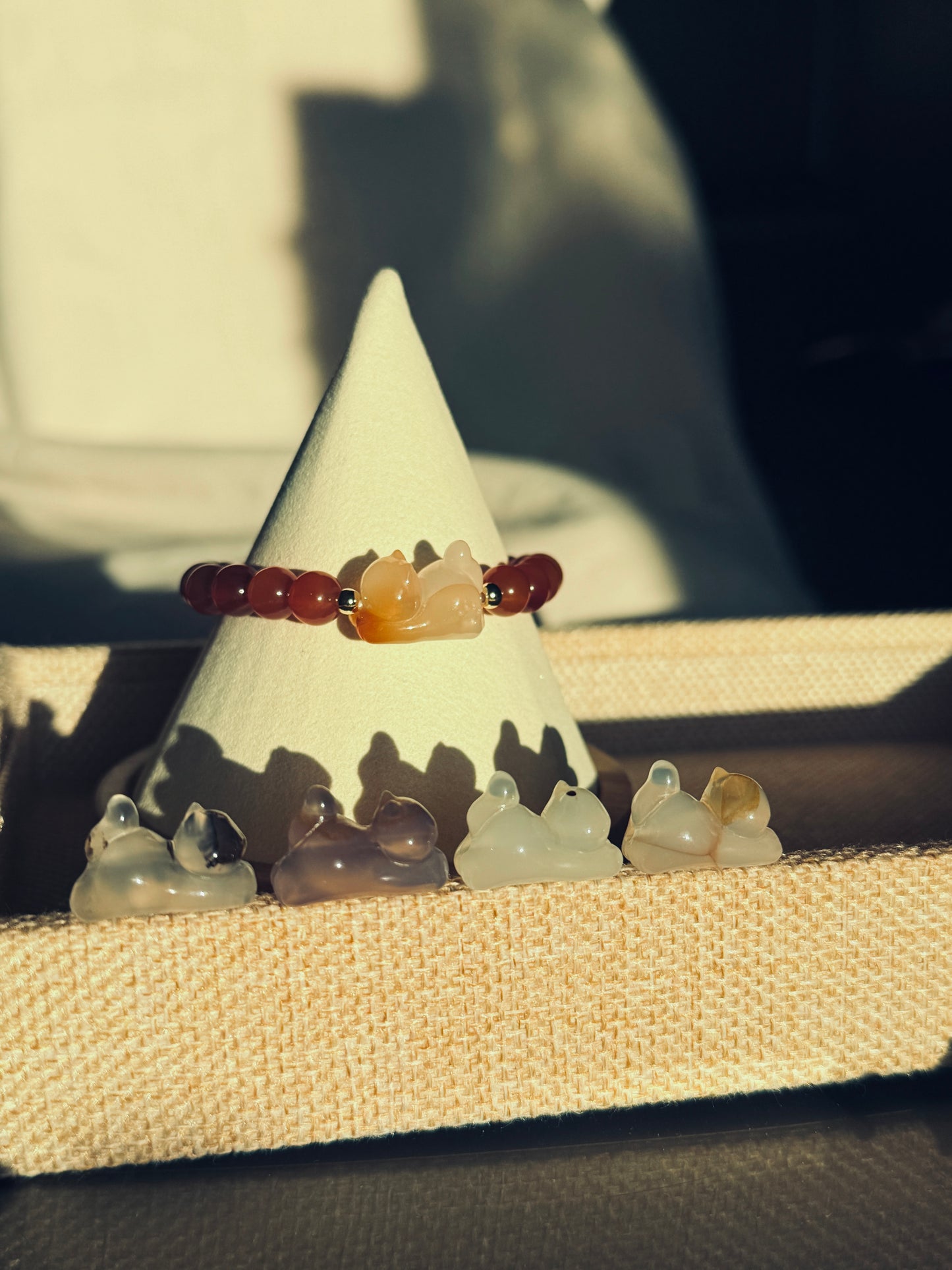 Playing Kitty: Red agate (AA grade) bracelet