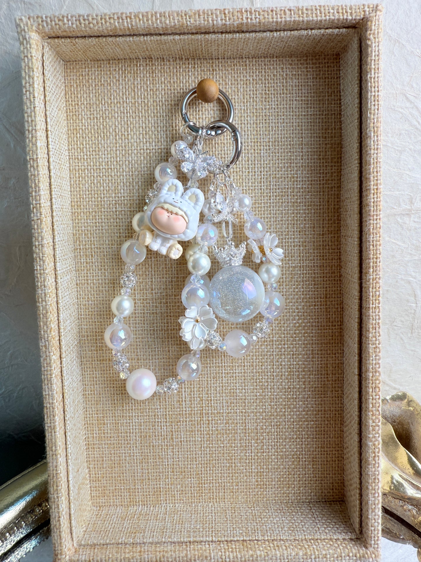 AMLLS White bunny Phone Charm