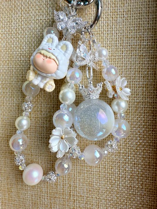 AMLLS White bunny Phone Charm