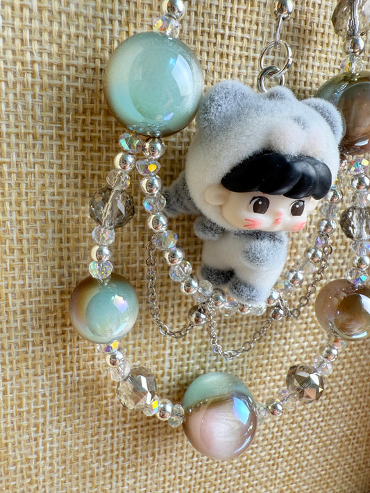 Tangtang Fuzzy Panda Phone Charm