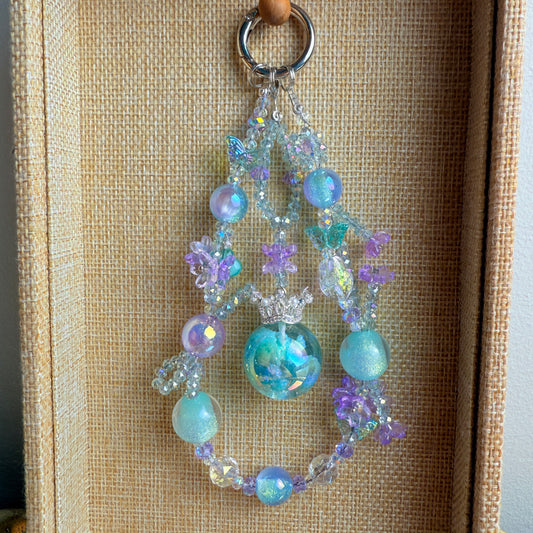 Glitter Bomb Phone Charm: Cloudy Teal