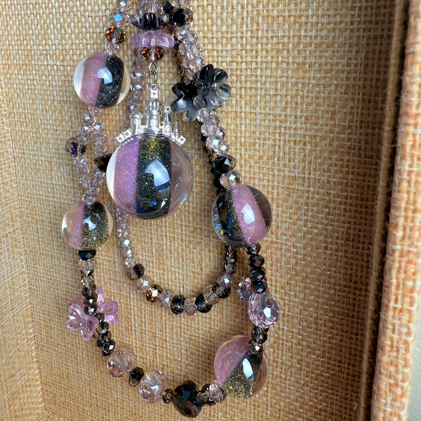 Glitter Bomb Phone Charm: Black Pink