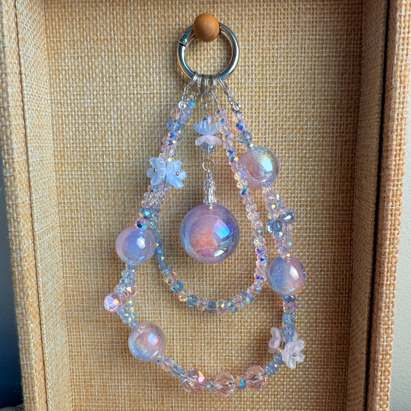 Glitter Bomb Phone Charm: Blue Pink