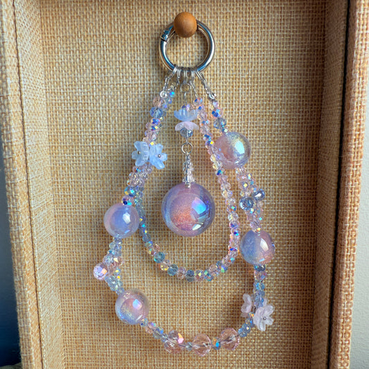 Glitter Bomb Phone Charm: Blue Pink