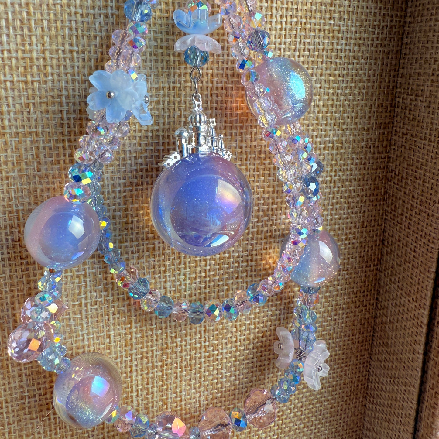 Glitter Bomb Phone Charm: Blue Pink